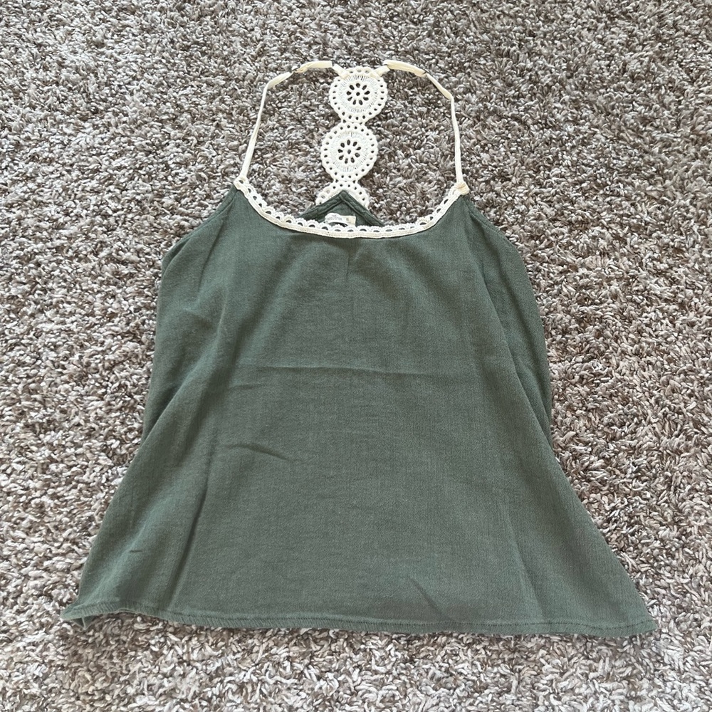 American Eagle Outfitters Green Cropped Embellished Camisole